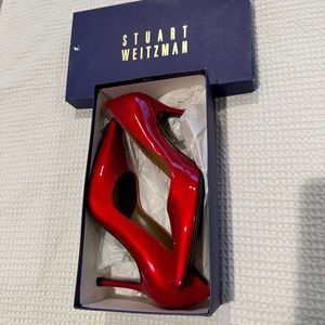 Stuart Weitzman candy apple red stilettos size 9